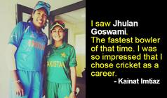 Kainat Imtiaz of Pakistan meets idol, Indian cricketer Jhulan Goswami after ICC Women's World Cup 2017 match! See Pic of two cricketers' emotional meeting