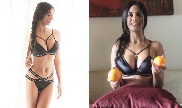 700px x 415px - Poonam Pandey shows off her cleavage in new sexy black bikini ...
