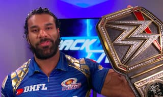 WWE Champion Jinder Mahal Receives Customised Jersey From IPL 2017 Winner Mumbai Indians