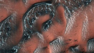 NASA Reveals Beautiful Picture Of Snow-Covered Dunes On Mars