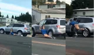 Serial Carjacking Suspect Got Butt Naked After Getting Dragged by SUV Driver in Shocking Video