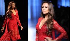 Woah! Malaika Arora Looked Insanely Hot in Scarlet Red Embellished Jumpsuit at LFW 2017!
