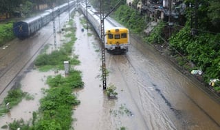 Mumbai Rains in Photos: Waterlogging at Many Places; Local Trains Stalled