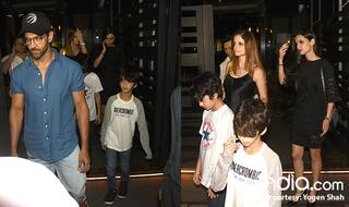 Ex-couple Hrithik Roshan And Sussanne Khan Spotted With Hrehaan And Hridhaan On A Dinner Outing-View Pics