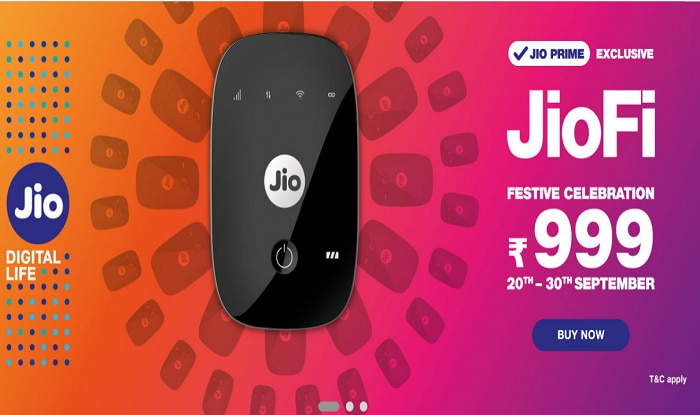 Reliance Jio Slashes Jiofi Dongle Price To Rs 999 During Festive