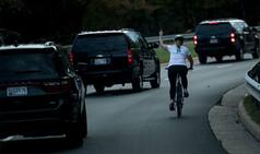 Photo Of Woman Cyclist's Gesture At US President Donald Trump As His Motorcade Passes Goes Viral