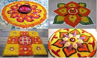 Simple Rangoli Designs For Diwali 2017 with Marigold Flowers: Make Easy Floral Deepavali Rangoli Patterns
