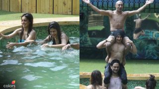 Bigg Boss 11: Priyank Sharma, Benafsha Soonawala, Bandgi Kalra, Puneesh Sharma Have Crazy Fun In The Pool With Other Housemates- View Pics