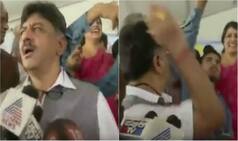 Karnataka Minister DK Shivkumar Hits Man Taking Selfie Behind Him at an Event