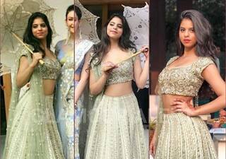Suhana Khan Goes Traditional As She Sports A Golden Lehenga At A Wedding- View Pics