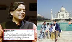 Shashi Tharoor Thinks This Fake Image of Arvind Kejriwal Photobombing Justin Trudeau's Pic is Real