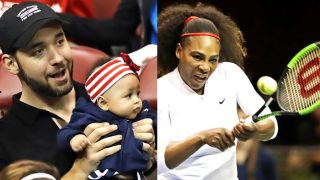 Serena Williams Returned to Tennis, Husband Alexis Ohanian and Daughter Alexis Olympia Cheers Her on Court (See Pictures)