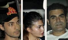Jacqueline Fernandez, Aayush Sharma, Arbaaz Khan Visit Salman Khan's Residence - View Pics