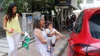 Misha Kapoor SPOTTED Exiting Art Class In Grandma's Lap While Mommy Mira Rajput Carries Her Artwork - View Pics Misha Kapoor SPOTTED Exiting Art Class In Grandma's Lap While Mommy Mira Rajput Carries Her Artwork - View Pics