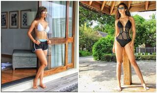 Disha Patani Sizzles In A Sexy Black Monokini As She Beats The Heat - View Pics