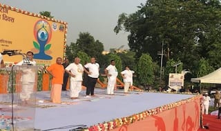 Rajnath, Naik, Yogi Leads International Yoga Day Celebrations in UP