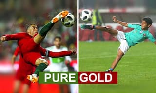 Like Father, Like Son! WATCH Cristiano Ronaldo's Son  Emulating His Dad's Moves