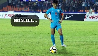 Watch: Sunil Chhetri Scores Goal in His 100th International!