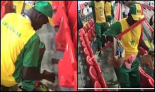 Take Some Lessons! Senegal Fans Clean Their Mess At Stadium Post Victory In FIFA WC