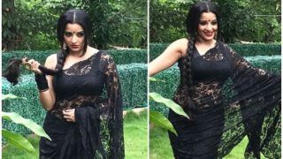 Bhojpuri Hotshot Monalisa Shares Bold Pics in a Black Saree, Fans Go Crazy
