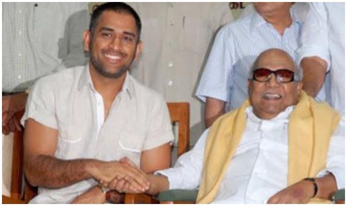 Image result for dhoni karunanidhi