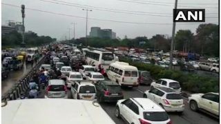 After Heavy Rain, Waterlogging, Massive Traffic Jam Witnessed on Delhi-Meerut Expressway