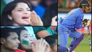 Asia Cup 2018 Final, India vs Bangladesh: MS Dhoni's Brilliant Stumping of Liton Das of Kuldeep Yadav Garners Contrasting Reactions From India and Bangladesh Girl Fan -- WATCH