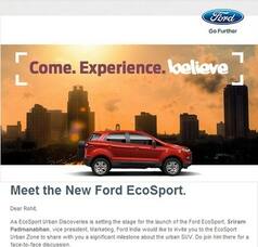 Ford EcoSport to be displayed in Mumbai this weekend