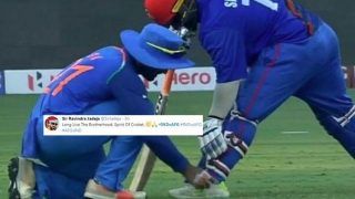 India vs Afghanistan Match 5, Asia Cup 2018 Super Four: Ravindra Jadeja Tying Mohammad Shahzad's Shoe Laces is Winning The Internet -- PIC