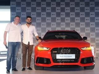 Cricketing star Virat Kohli along with Audi head Joe King Unveils the new Audi RS6 Avant