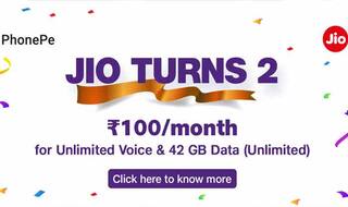 रिलायंस Jio का Anniversary ऑफर, 100 रुपए में ऐसे पाएं 42 GB डाटा और Cash-back