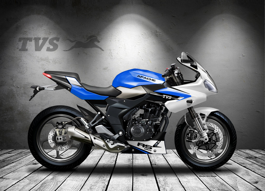 Tvs Apache Rtr 180 Imagined As A Rs Semi Faired Concept In This