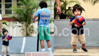 Taimur Ali Khan's Latest Pictures Holding a Football And Carefully Listening to Daddy Saif Ali Khan Are Going Viral