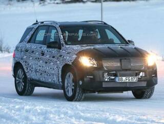Mercedes Benz M-Class facelift spied testing near Arctic Circle