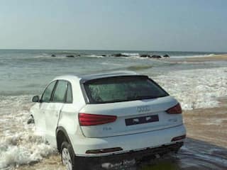 Stolen brand new Audi Q3 rescued from drifting into sea in Chennai