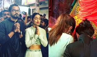 In Pics: Hina Khan And Boyfriend Rocky Jaiswal Seek Blessings From 'Bappa' at Lalbaughcha Raja