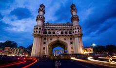 Hyderabad: Small Part Of Charminar   s Minar Falls Down, no Casualty Reported