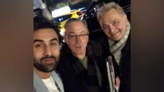 Rishi Kapoor And Ranbir Kapoor Have a Fan Boy Moment Meeting Hollywood Actor Robert De Niro in New York; Check Viral Picture