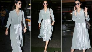 Miss World 2017 Manushi Chhillar Keeps it Comfy Yet Stylish in a Pastel Grey Long Dress And Barbie White Heals; See Pics