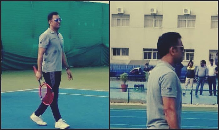 Image result for dhoni plays tennis