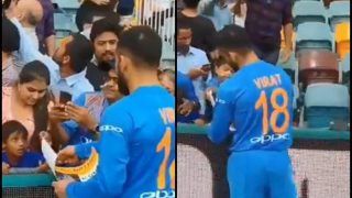 India vs Australia 1st T20I: Virat Kohli Obliges With a Heartwarming Gesture to The Fans at The Gabba | WATCH