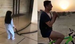 #FitIndia: Akshay Kumar Shares Cute Video of Daughter Nitara Doing Battle Rope Exercise