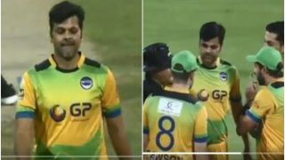 T10 Cricket League: RP Singh, Shahid Afridi Engage in Mid-Over Controversy With On-Field Umpires After Sunil Narine Misses Shot | WATCH