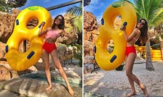 Manushi Chhillar Enjoys Her Day in China as She Becomes a Water Baby in Red And Pink Monokini