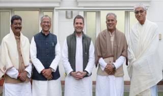 Suspense on Chhattisgarh CM Ends Today; Rahul Gandhi Poses With Top Contenders