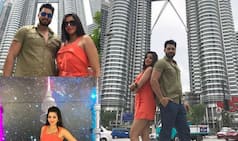 Monalisa Turns up The Heat in Short Orange Dress as She Poses With Hubby, See Here