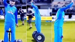 1st ODI India vs New Zealand Napier: Virat Kohli Dances Dharmendra Style on Hoverboard After Team India Registers Thumping Win Over New Zealand | WATCH VIDEO 1st ODI India vs New Zealand Napier: Virat Kohli Dances Dharmendra Style on Hoverboard After Team India Registers Thumping Win Over New Zealand | WATCH VIDEO