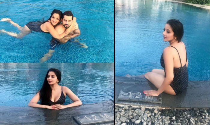 Bhojpuri Hot Actress Monalisa Poses in Sexy Black Swimsuit With Hubby Vikrant Singh Rajpoot Inside Pool Bhojpuri Hot Actress Monalisa Poses in Sexy Black Swimsuit With Hubby Vikrant Singh Rajpoot Inside Pool