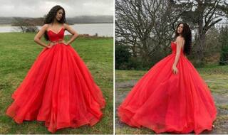Sonam Bajwa Feels Like Princess Cindrella as She Wears Lia Stublla's Red Gown