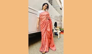 Kangana Ranaut Looks Ethereal in Peach Checked Saree, See Pic